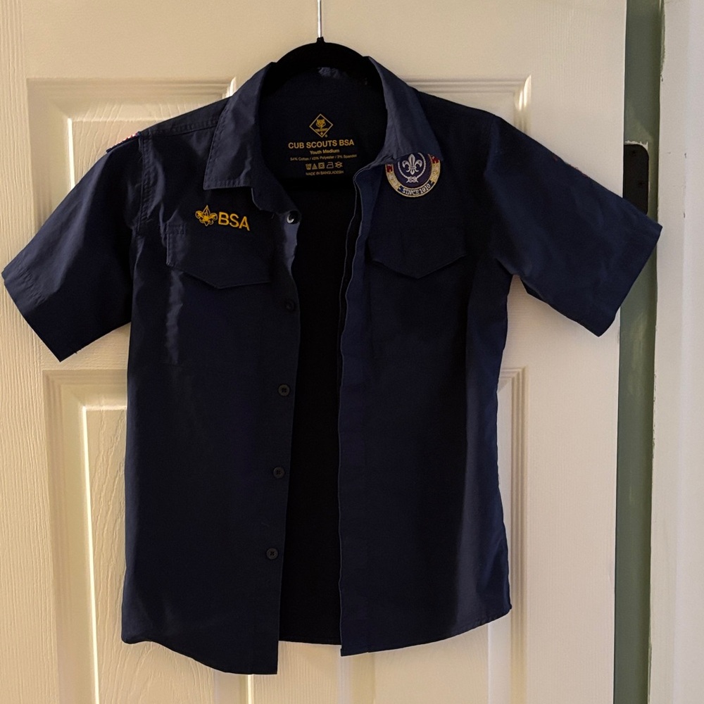 Cub Scouts BSA Navy Button Down Shirt